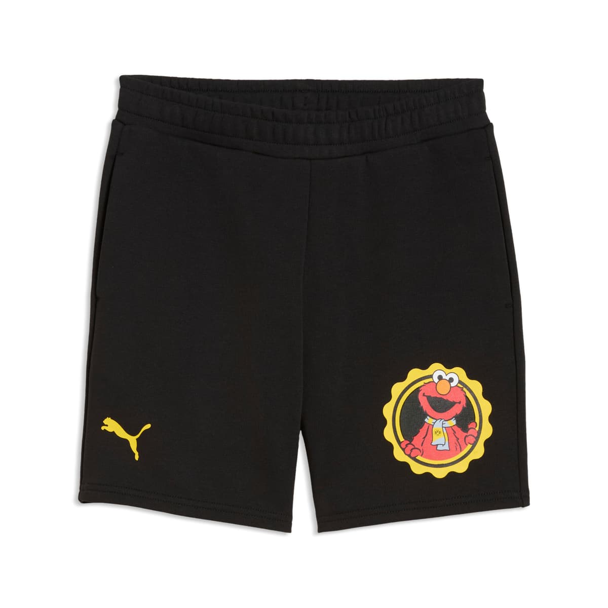 PUMA Borussia Dortmund x Sesamstraat short voor Heren, Zwart/Geel, Maat 7-8Y