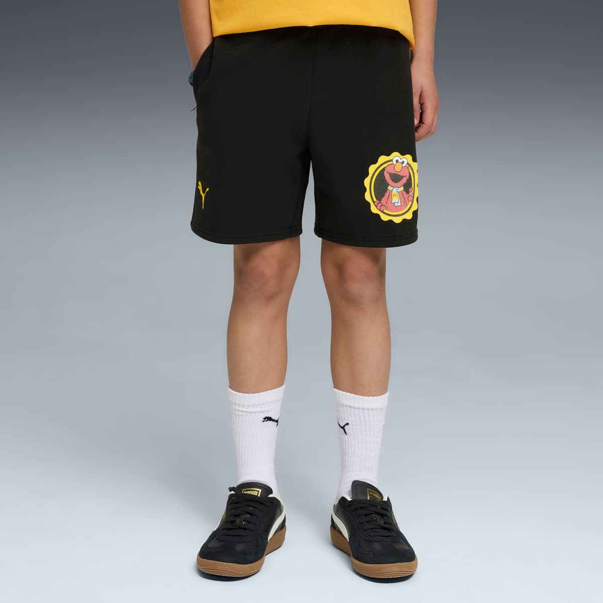 PUMA Borussia Dortmund x Sesamstraat short voor Heren, Zwart/Geel, Maat 7-8Y thumbnail 4