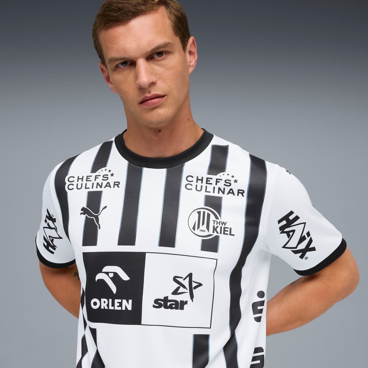 PUMA THW Kiel 25/26 thuisshirt voor Heren, Zwart/Wit, Maat M thumbnail 2