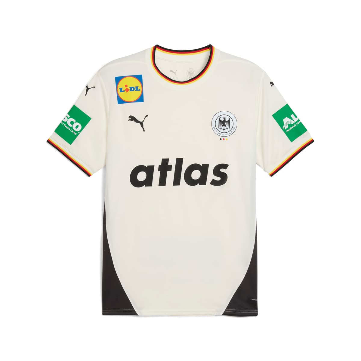 PUMA Duitse handbalbond thuisshirt voor Heren, Grijs/Wit, Maat 3XL