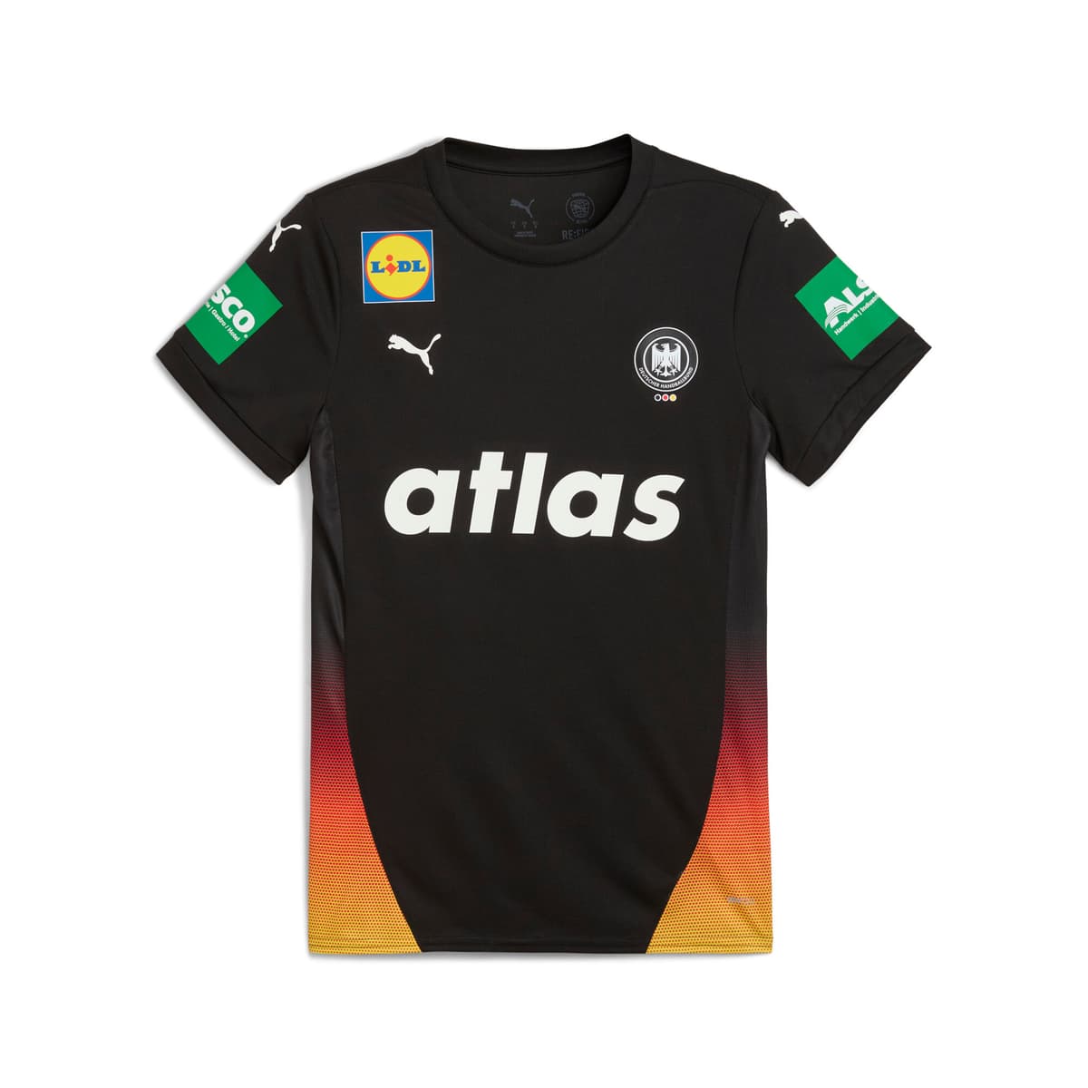 PUMA Duitse handbalbond uitshirt voor Dames, Zwart, Maat M