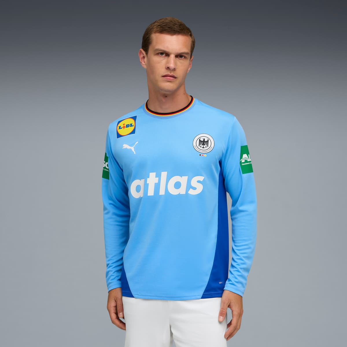 PUMA Duitse handbalbond keepersshirt voor Heren, Blauw, Maat M thumbnail 4