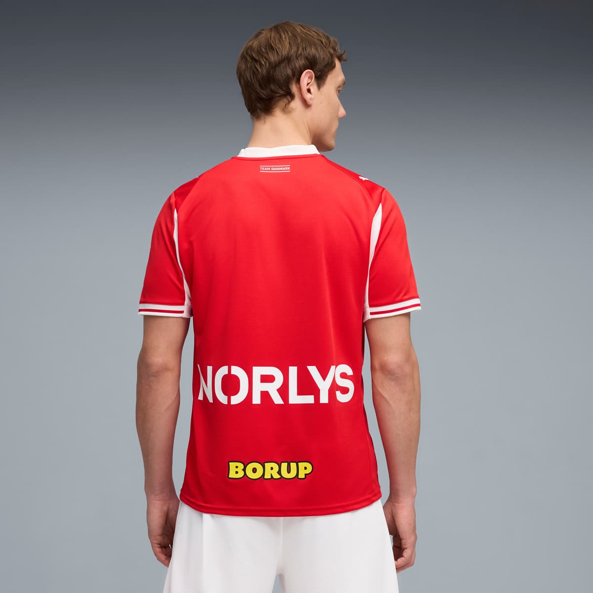 PUMA Deense handbalbond thuisshirt voor Heren, Rood/Wit, Maat XL thumbnail 3