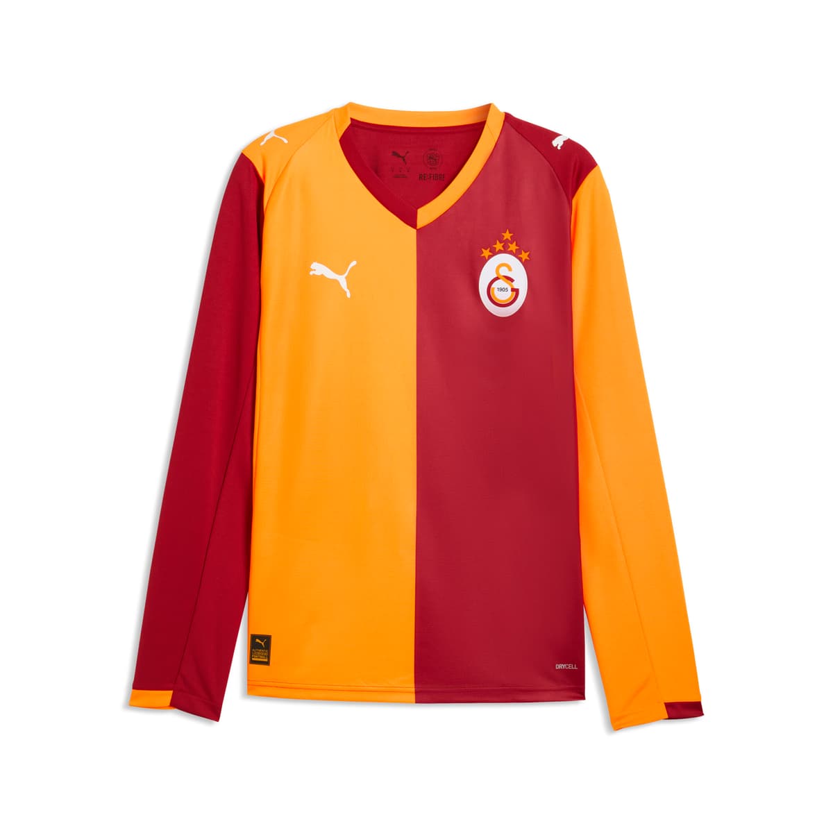PUMA Galatasaray SK thuisshirt met lange mouwen voor Heren, Rood/Oranje, Maat XS