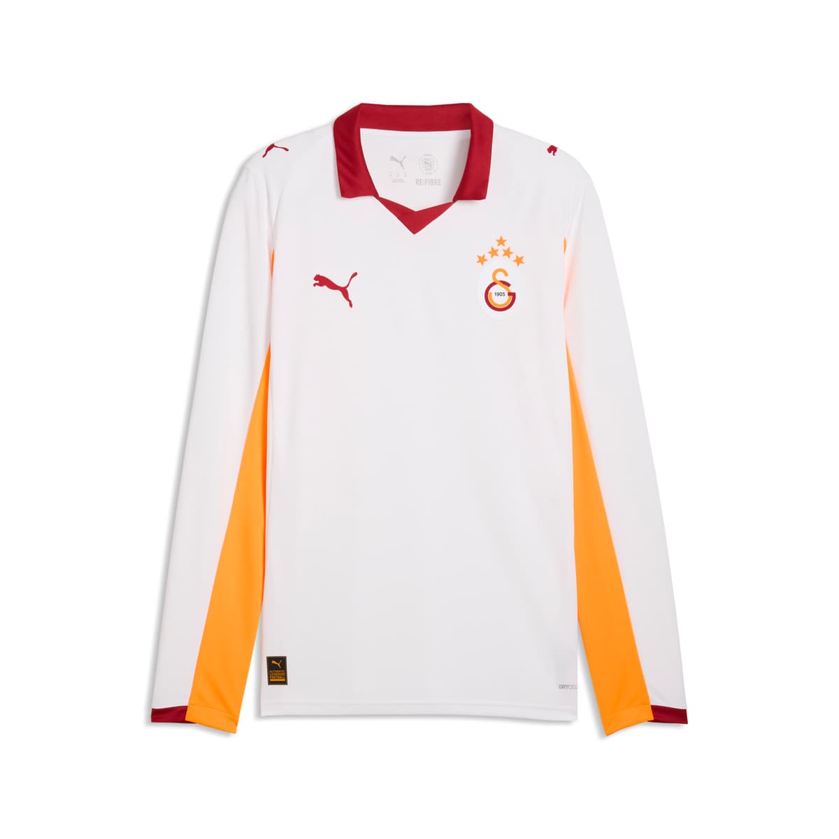 PUMA Galatasaray SK uitshirt met lange mouwen voor Heren, Wit/Oranje, Maat XS