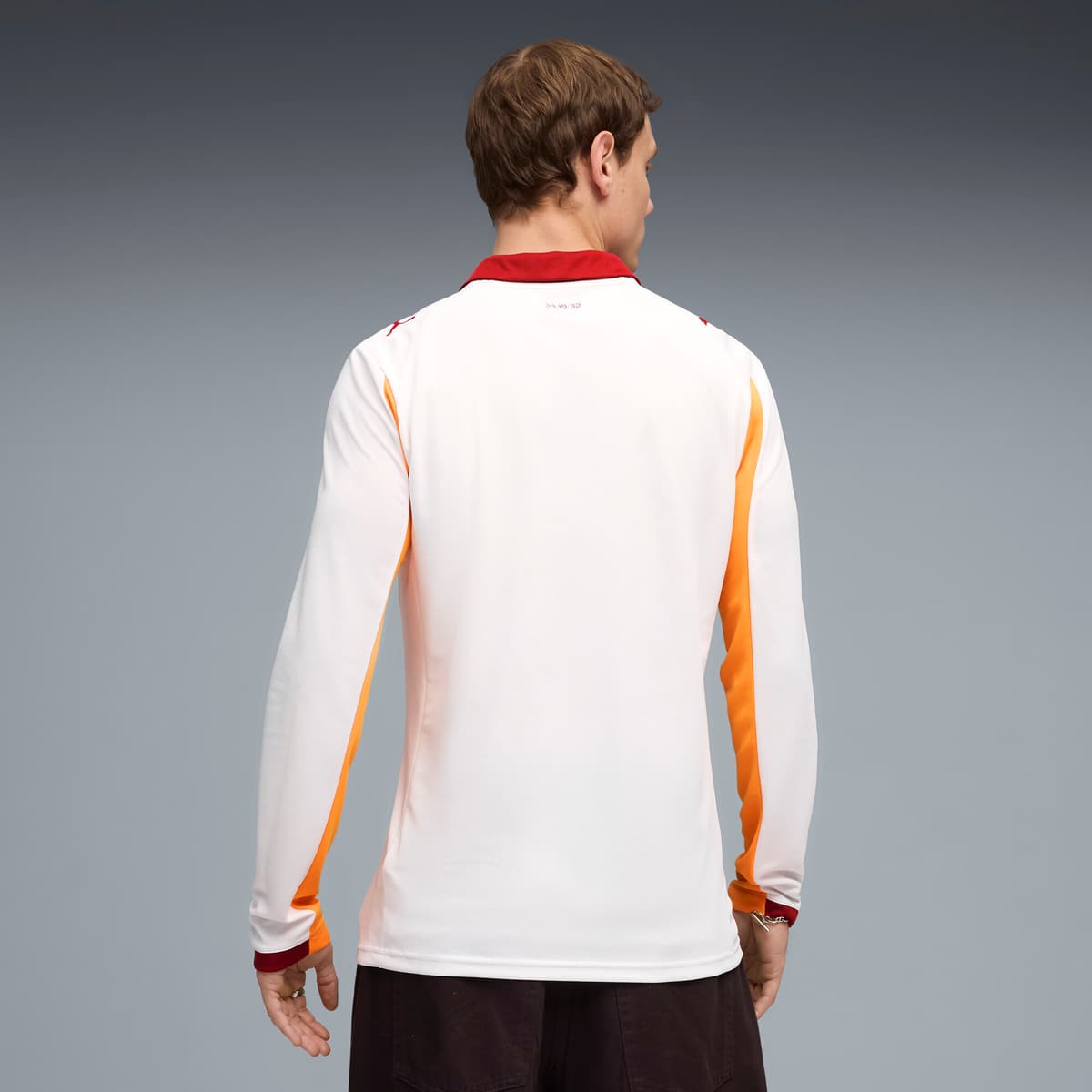 PUMA Galatasaray SK uitshirt met lange mouwen voor Heren, Wit/Oranje, Maat XS thumbnail 3