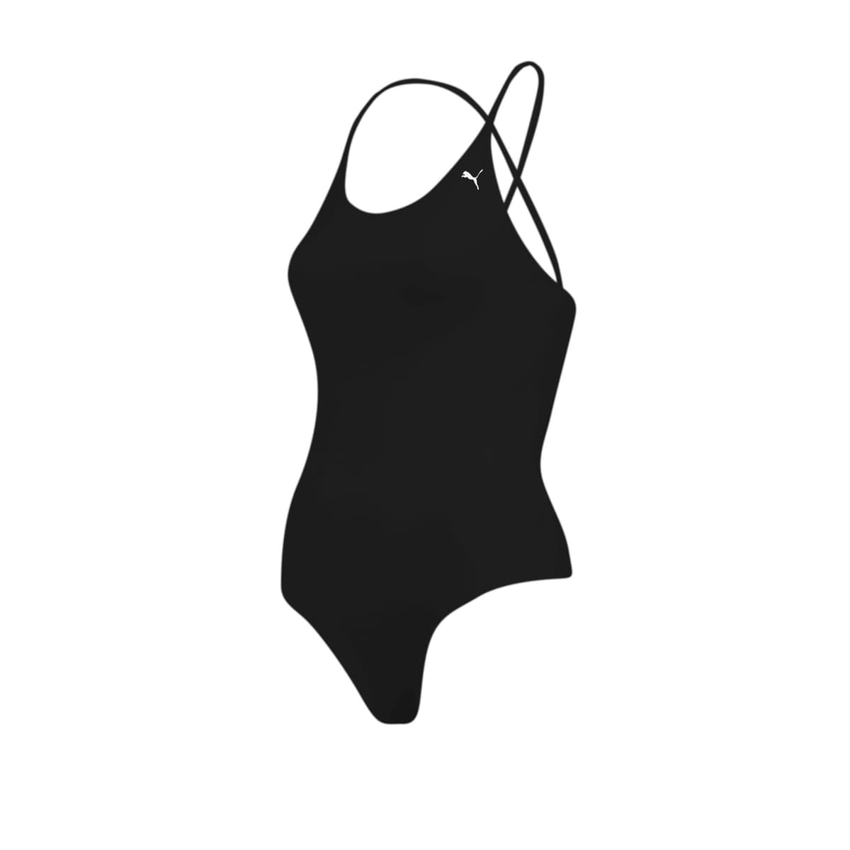 PUMA Swim Badpak met V-hals en Gekruiste Bandjes voor Dames, Zwart, Maat S thumbnail 5