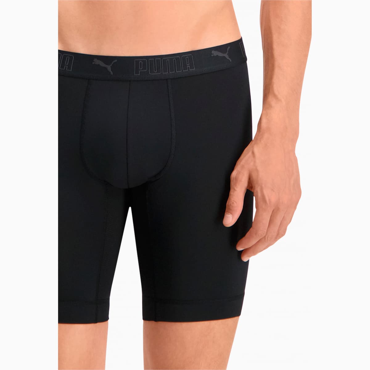 PUMA Sport Lange Boxershorts voor Heren, Zwart, Maat 4 thumbnail 4