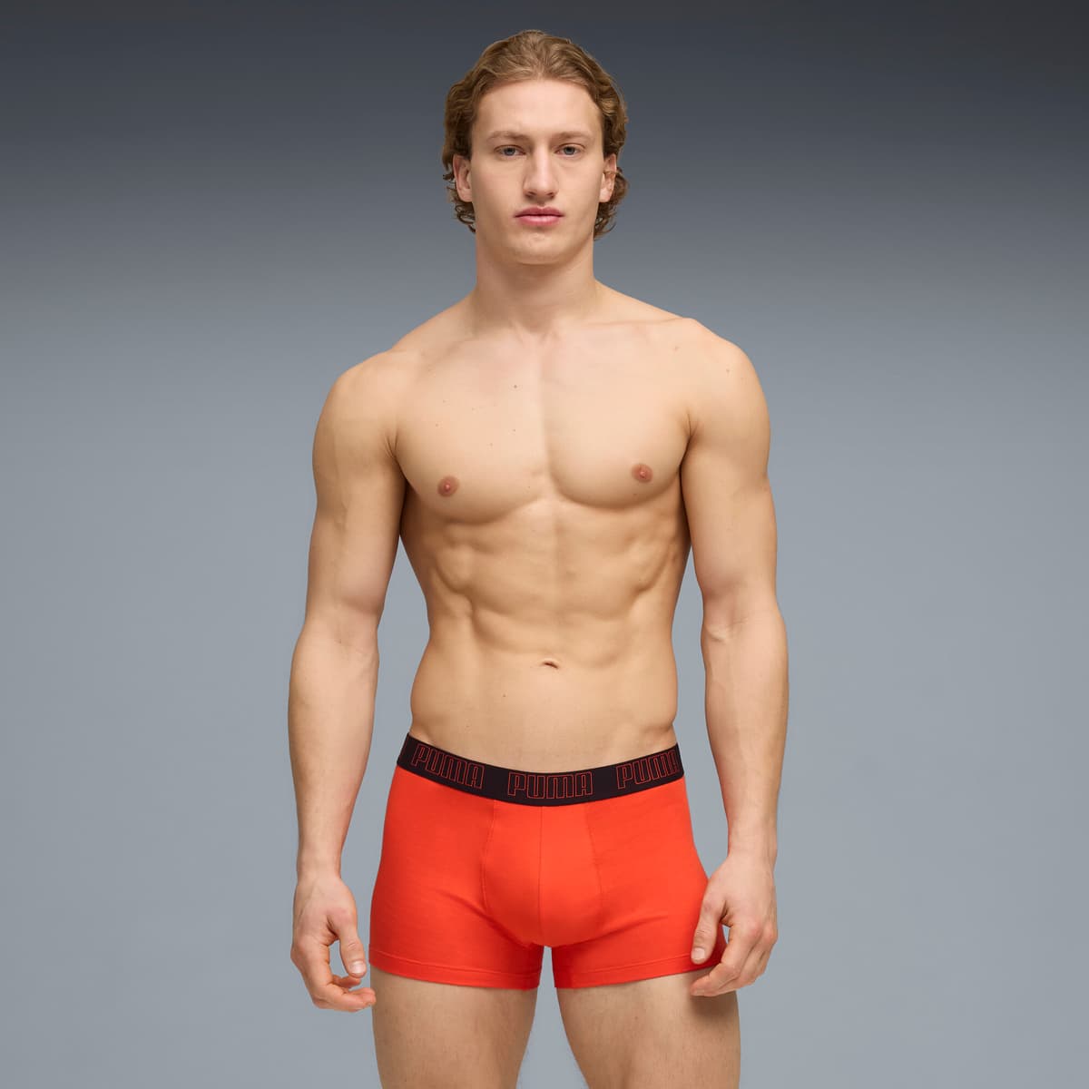 PUMA korte boxershort voor Heren, Zwart/Rood, Maat 5