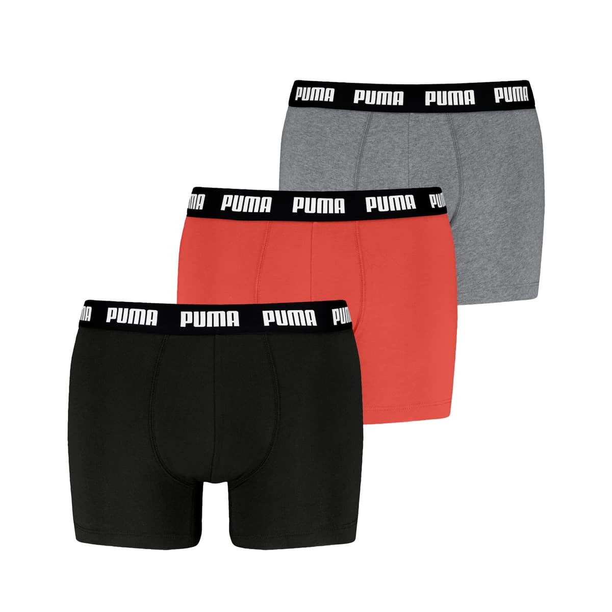 PUMA Boxershorts voor Heren, Grijs/Oranje, Maat 6