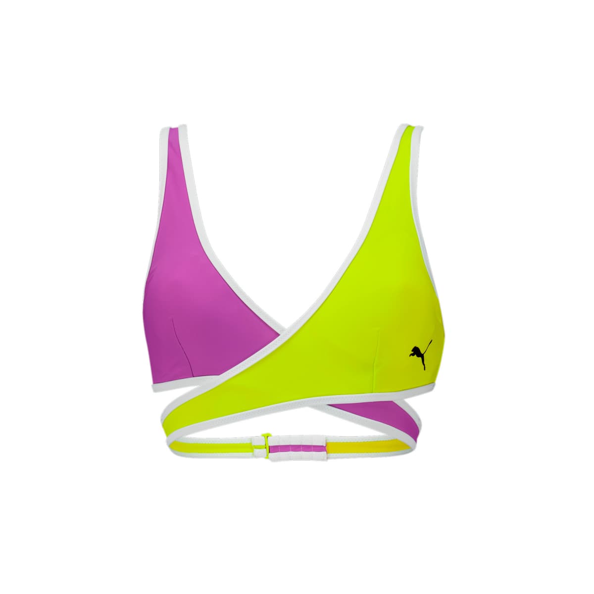 PUMA korte bikinitop voor Dames, Paars, Maat L thumbnail 3