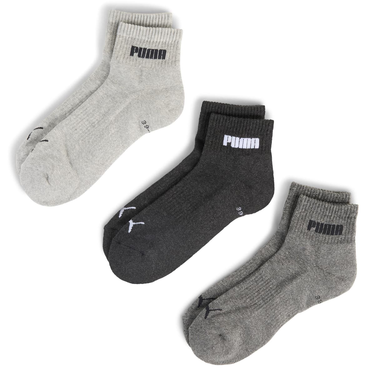 PUMA uniseks korte sokken, Grijs, Maat 43-46