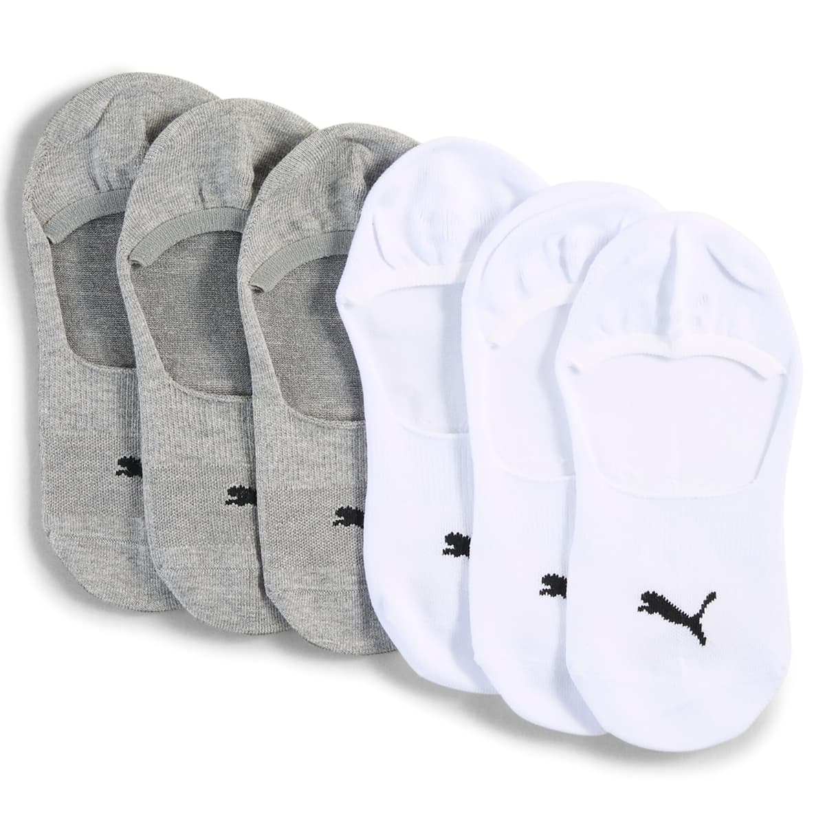 PUMA Uniseks voetjes (set van 6), Grijs/Wit, Maat 35-38 thumbnail 2