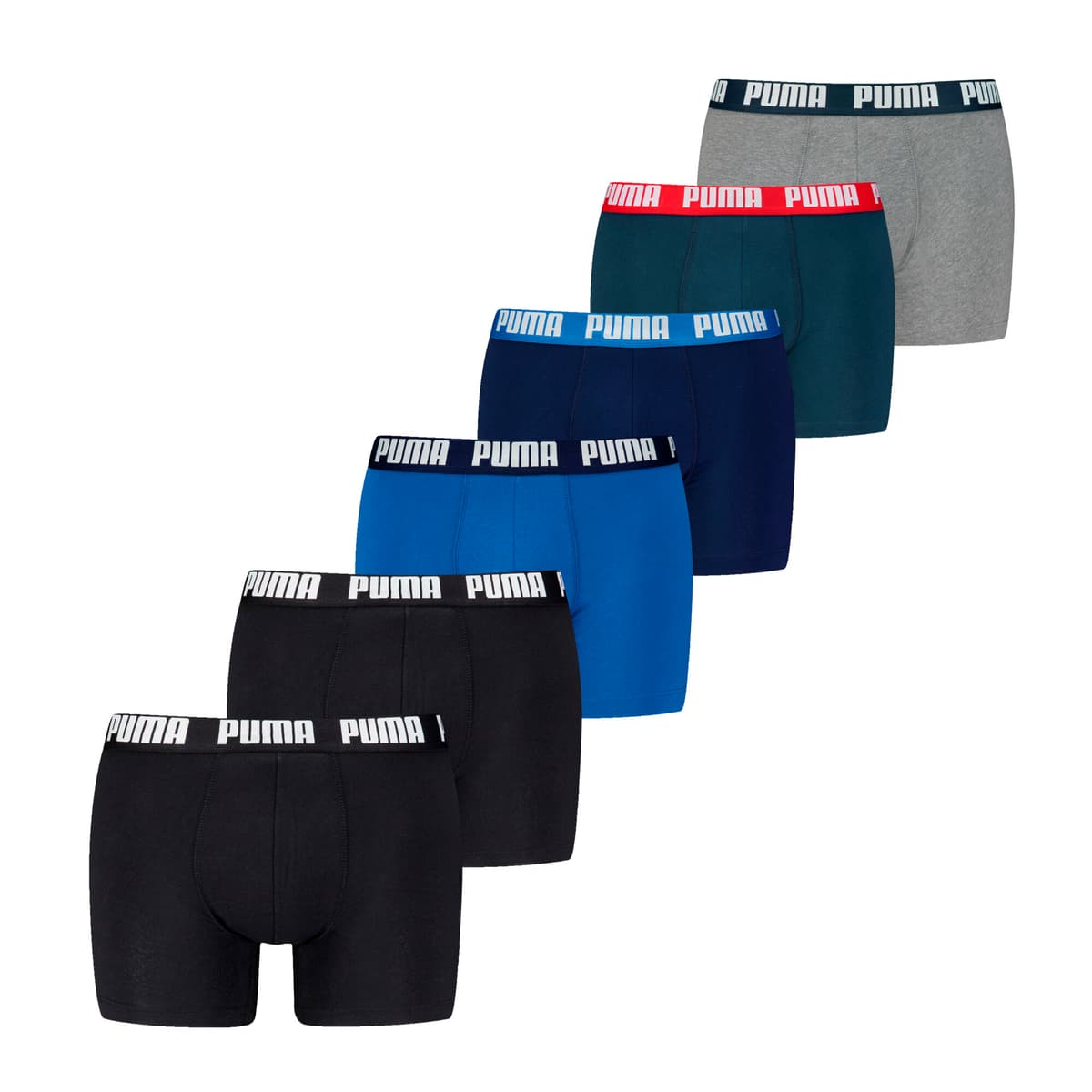 PUMA Boxershorts voor Heren, Blauw/Zwart, Maat 6 thumbnail 4