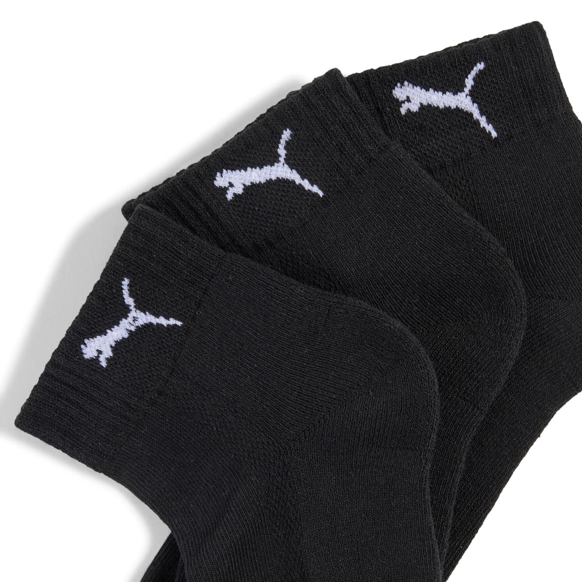 PUMA Uniseks quartersokken (set van 3 paar), Zwart, Maat 35-38 thumbnail 2