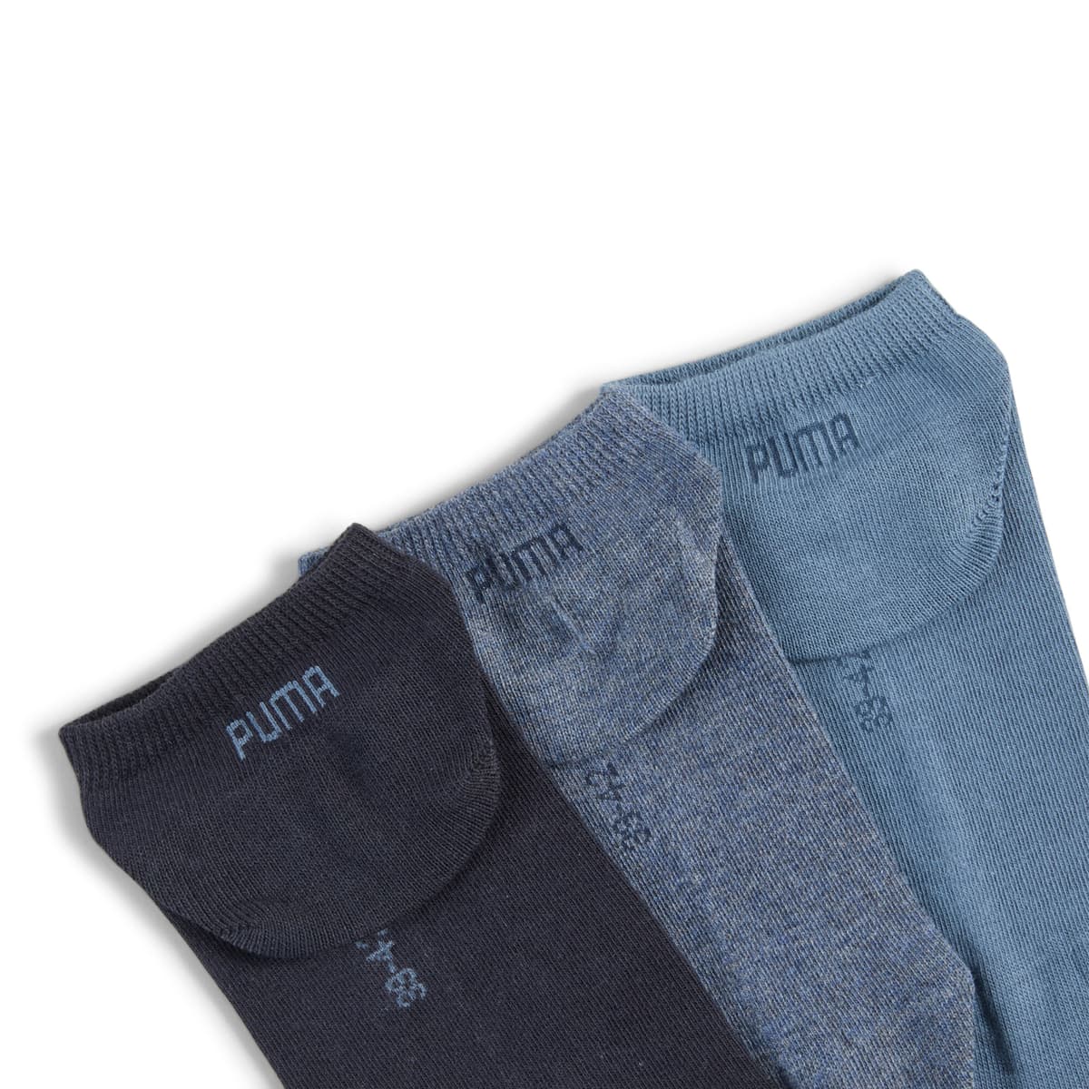 PUMA Uniseks sneakersokken (set van 3), Blauw, Maat 47-49 thumbnail 2