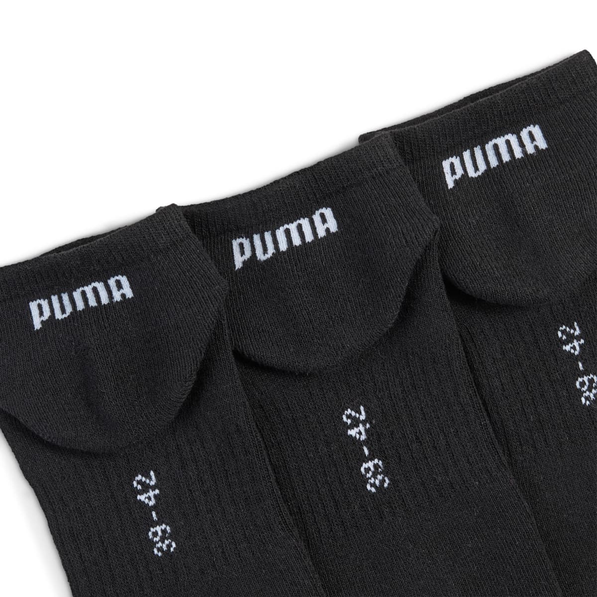 PUMA Uniseks sneakersokken met demping (set van 3), Zwart, Maat 39-42 thumbnail 2