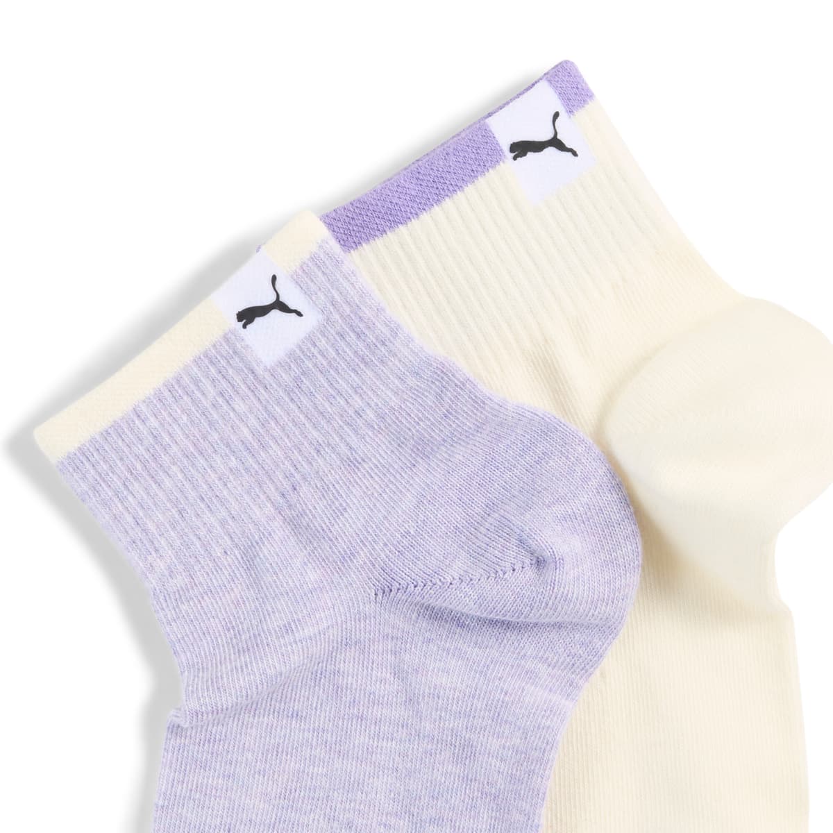 PUMA Heritage korte sokken voor Dames, Wit/Paars, Maat 39-42 thumbnail 2