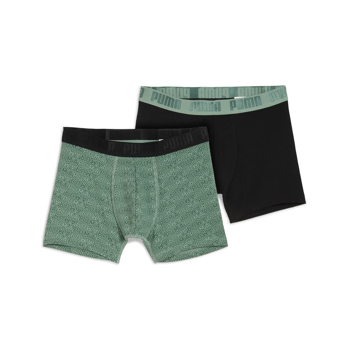 PUMA Bedrukte boxers voor Heren, Groen/Zwart, Maat L