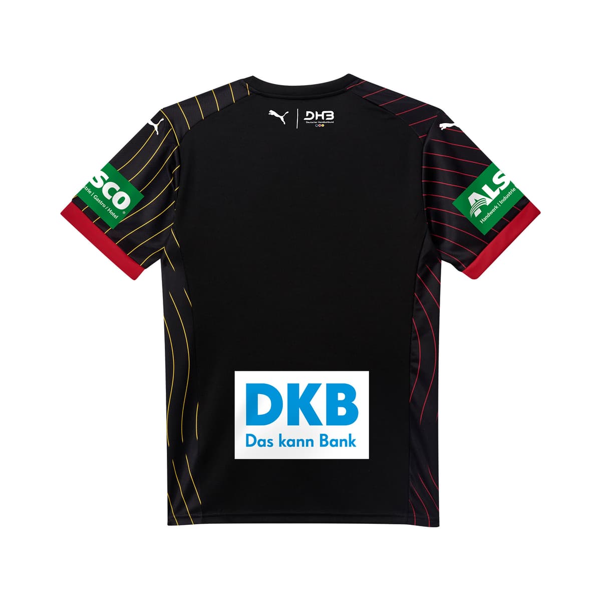 PUMA Duitsland Handbal 2025 uitshirt voor Heren, Zwart/Rood, Maat XXL thumbnail 2