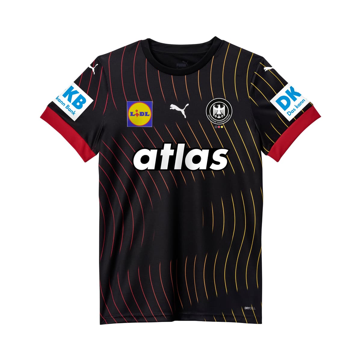 PUMA Duitsland Handbal 2025 uitshirt voor Dames, Zwart/Rood, Maat XL