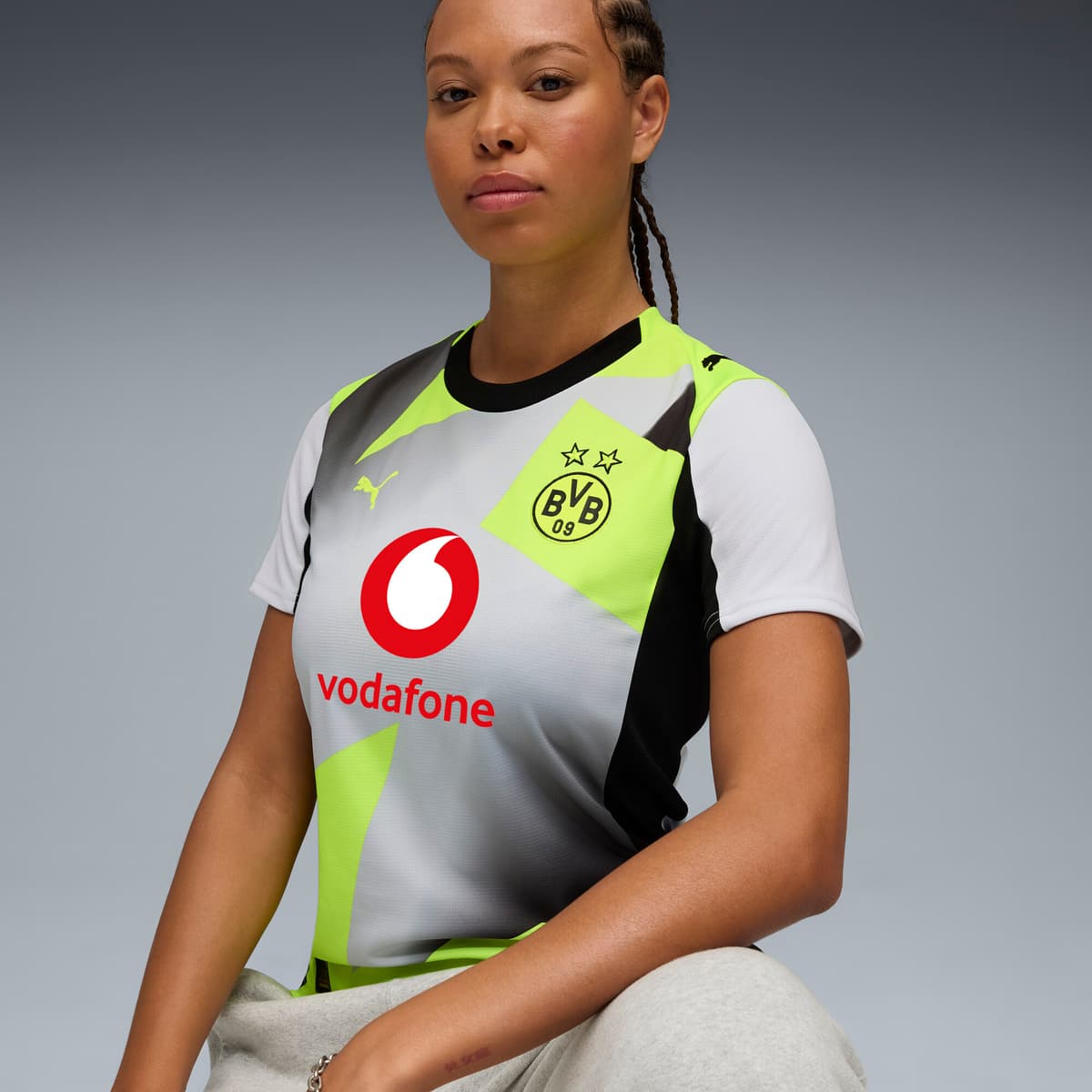 PUMA Borussia Dortmund 25/26 uitshirt voor Dames, Geel/Zilver, Maat M thumbnail 2