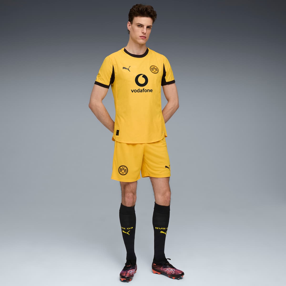 PUMA Borussia Dortmund 25/26 Authentic Cup voetbalshirt voor Heren, Zwart/Geel, Maat XXL thumbnail 5