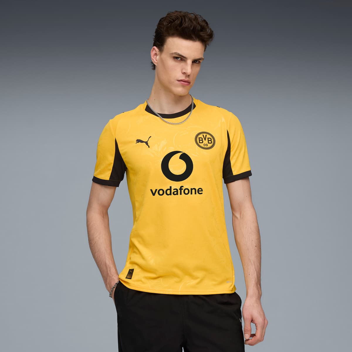 PUMA Borussia Dortmund 25/26 Cup voetbalshirt voor Heren, Zwart/Geel, Maat XS thumbnail 7