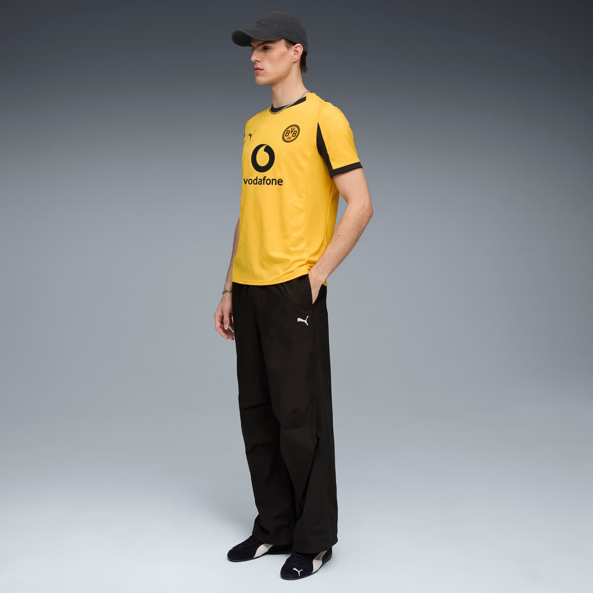 PUMA Borussia Dortmund 25/26 Cup voetbalshirt voor Heren, Zwart/Geel, Maat XS thumbnail 5