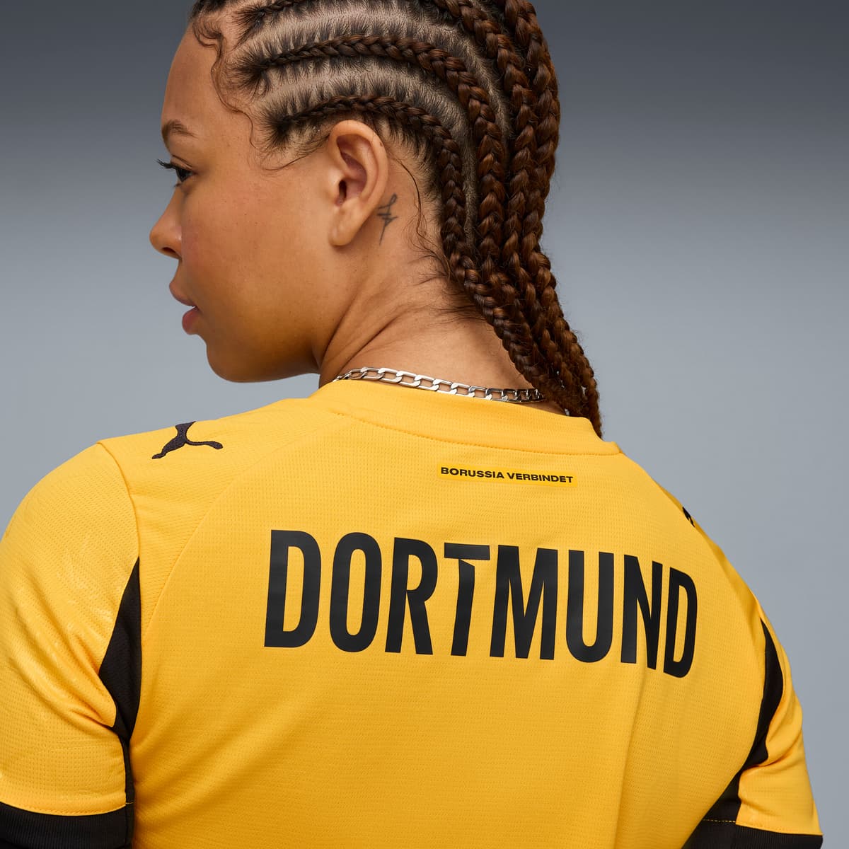 PUMA Borussia Dortmund 25/26 Cup voetbalshirt voor Dames, Zwart/Geel, Maat M thumbnail 6