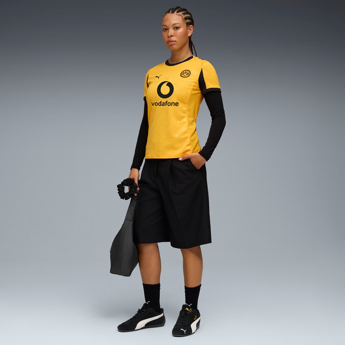 PUMA Borussia Dortmund 25/26 Cup voetbalshirt voor Dames, Zwart/Geel, Maat M thumbnail 5