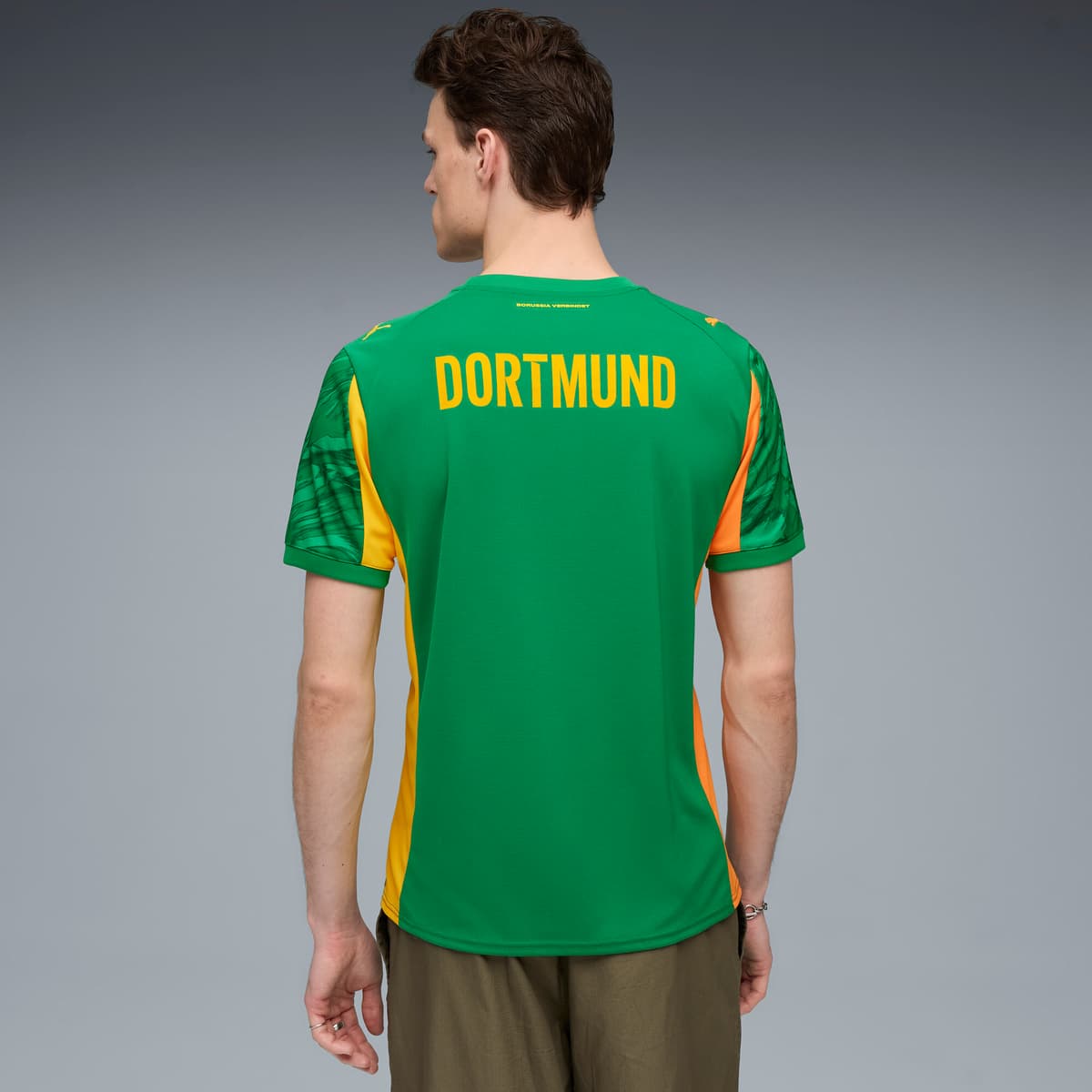 PUMA Borussia Dortmund 25/26 keepersshirt met korte mouwen voor Heren, Groen/Oranje, Maat M thumbnail 3