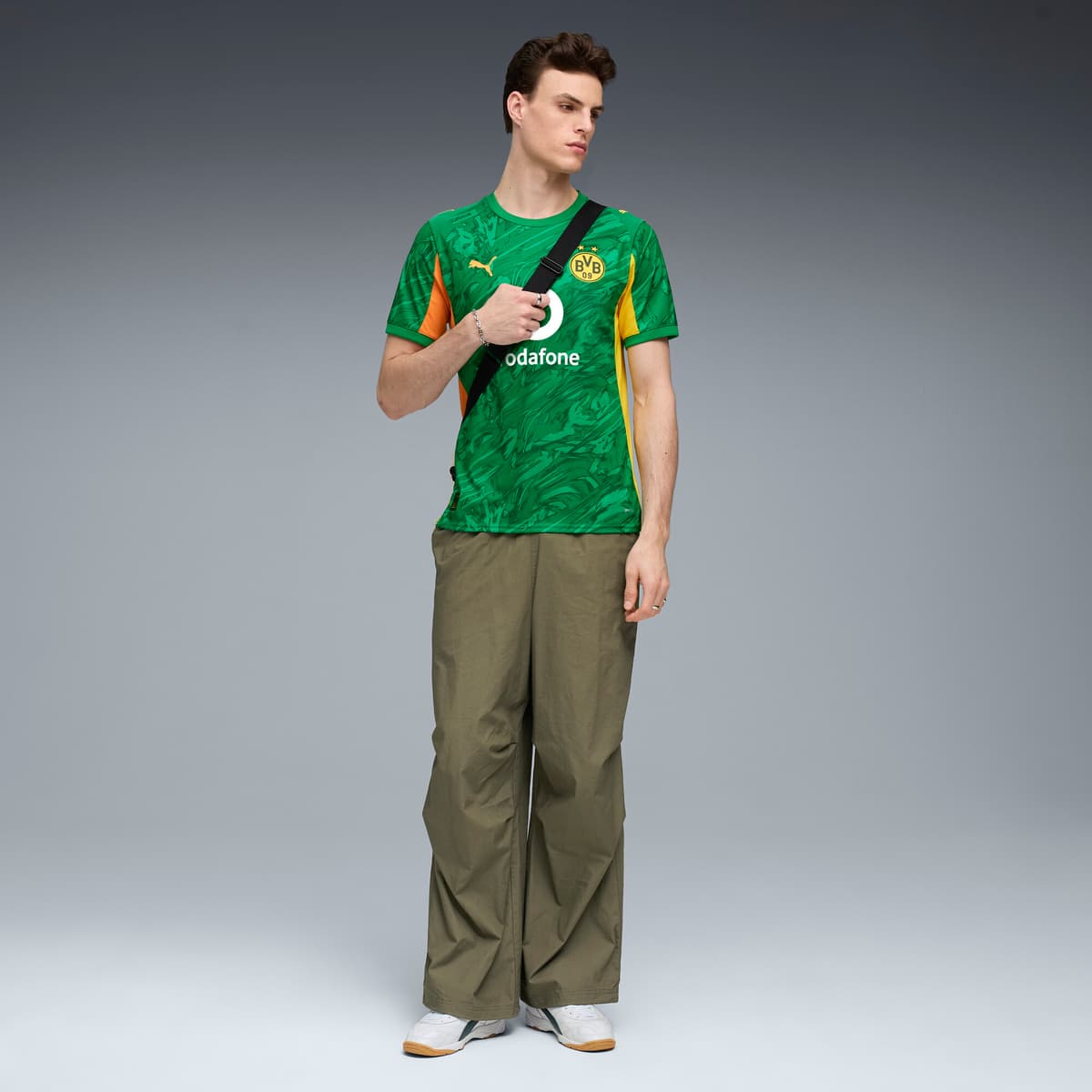 PUMA Borussia Dortmund 25/26 keepersshirt met korte mouwen voor Heren, Groen/Oranje, Maat M thumbnail 2