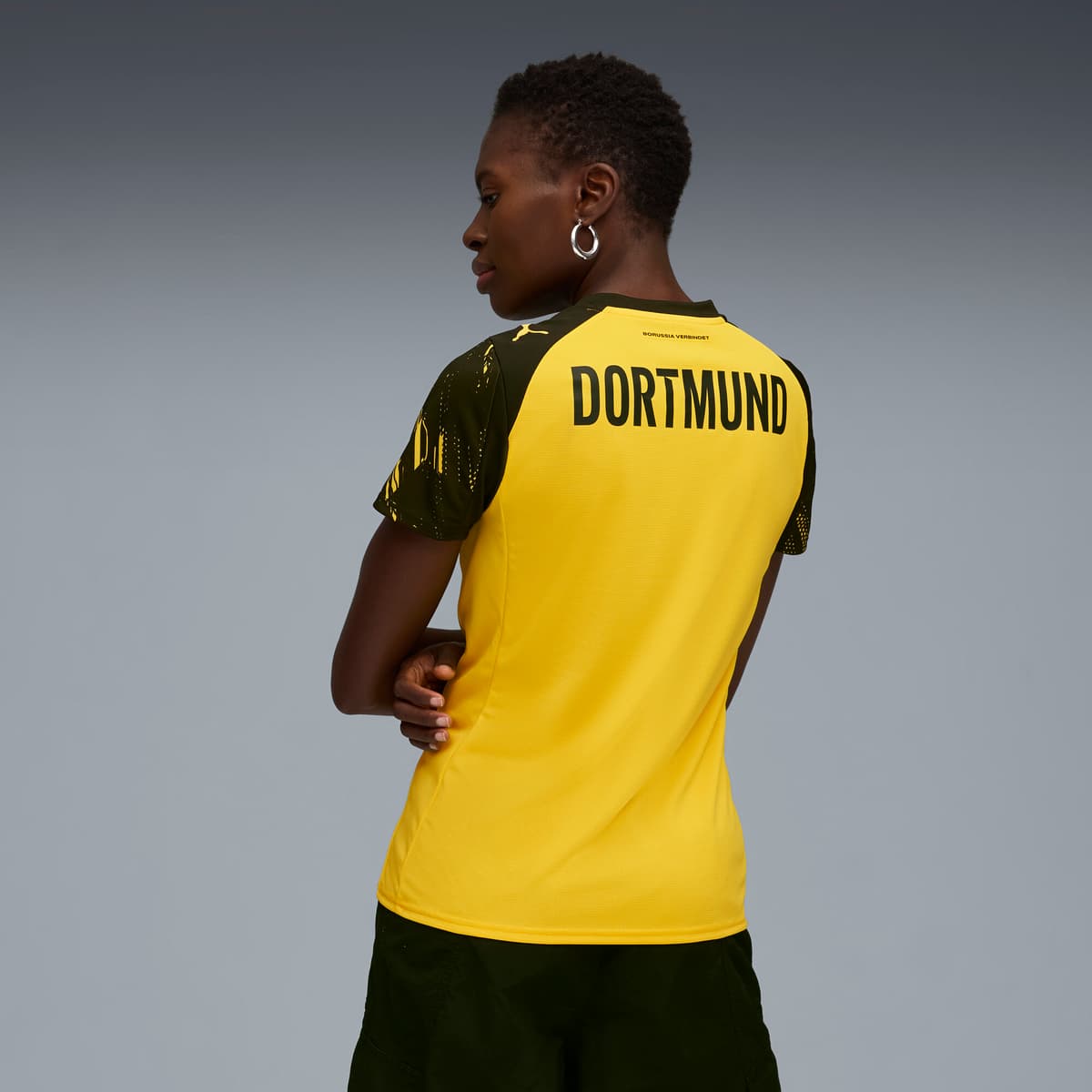 PUMA Borussia Dortmund 25/26 thuisshirt voor Dames, Zwart/Geel, Maat XXL thumbnail 4