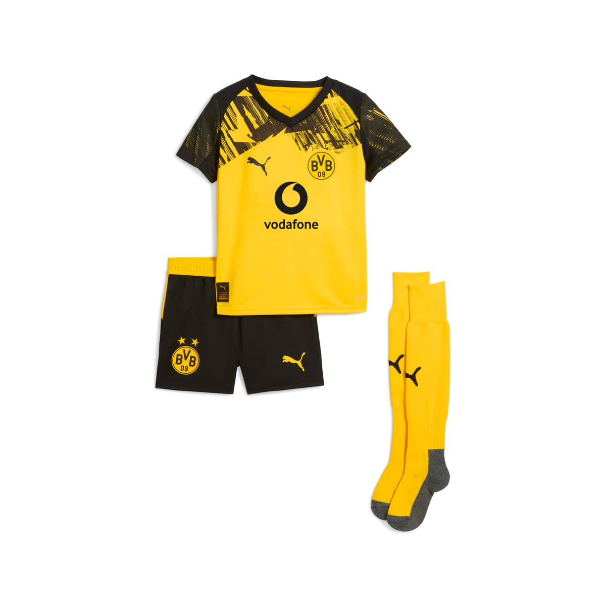 PUMA Borussia Dortmund 25/26 minitenue, Zwart/Geel, Maat 2-3Y