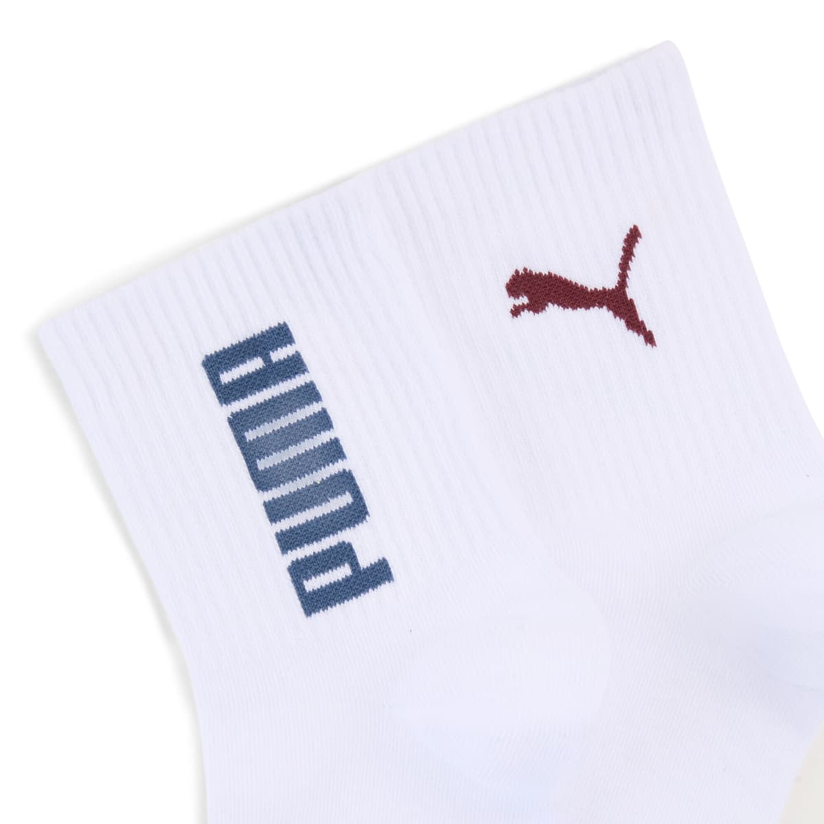 PUMA Korte uniseks sokken (set van 3), Wit, Maat 43-46 thumbnail 2