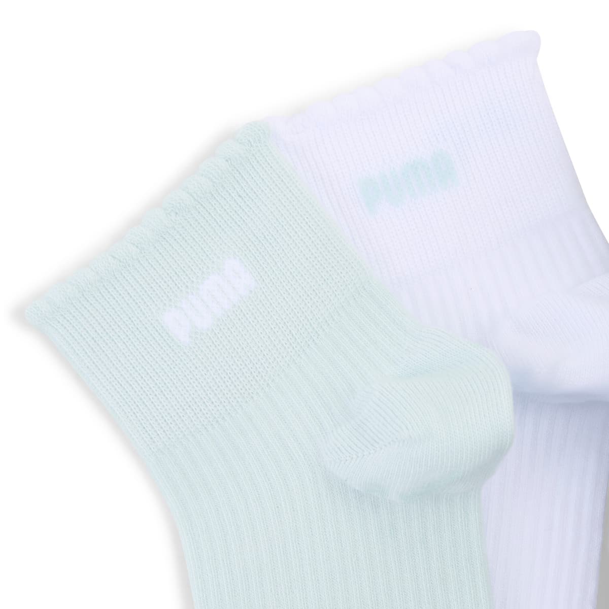 PUMA Quartersokken voor Dames, Blauw/Wit, Maat 35/38 thumbnail 2