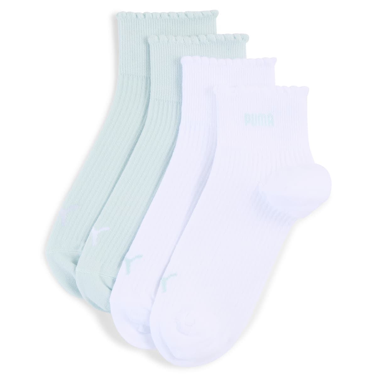 PUMA Quartersokken voor Dames, Blauw/Wit, Maat 35/38