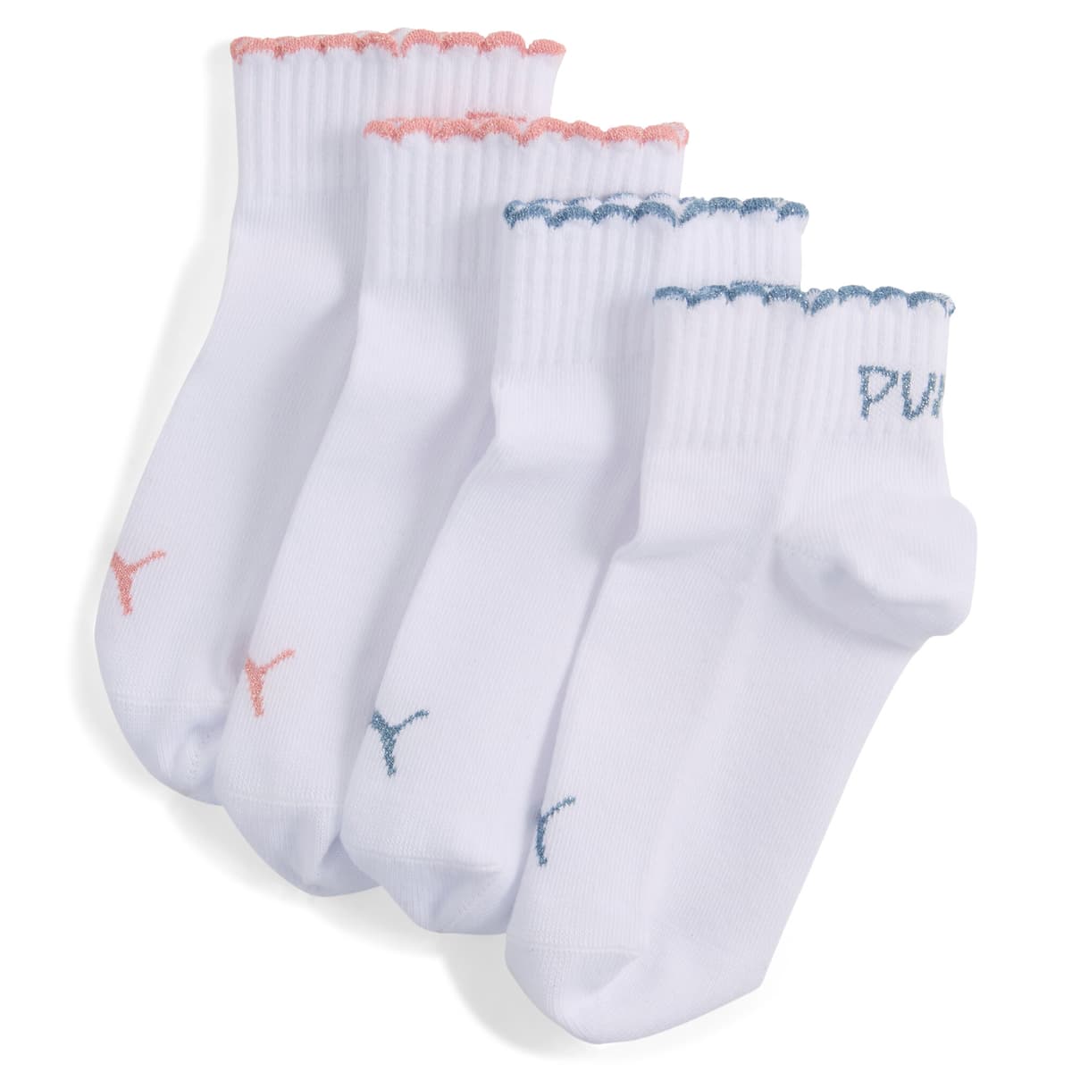 PUMA Quartersokken, Roze/Wit, Maat 39-42