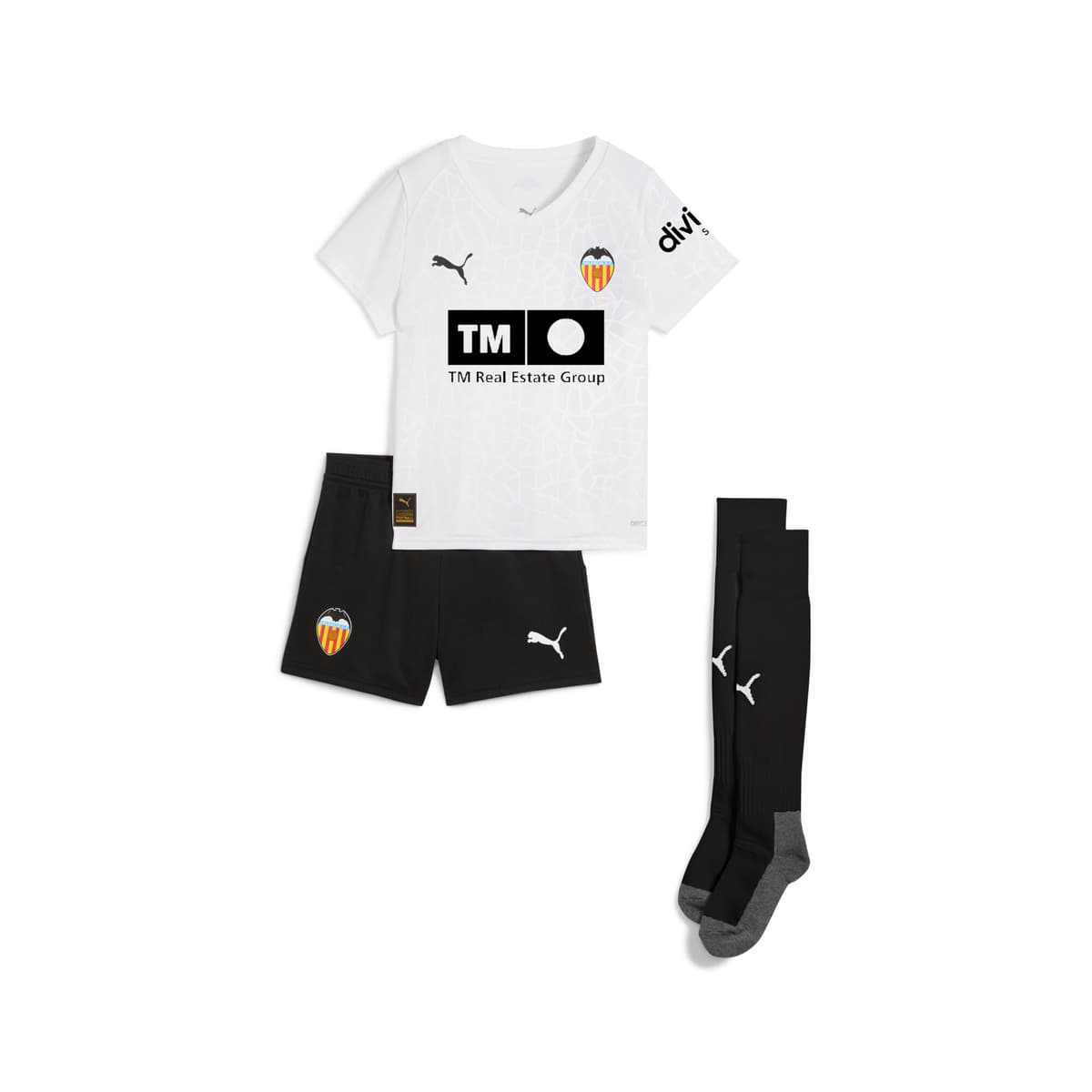 PUMA Valencia CF 25/26 mini-thuistenue, Wit, Maat 2-3Y