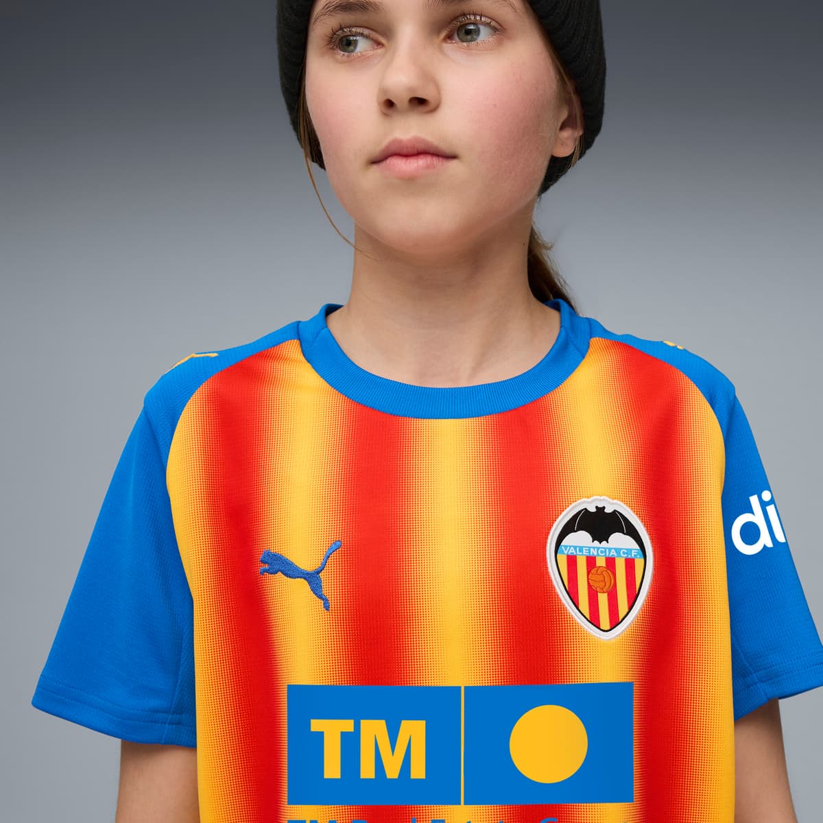 PUMA Valencia CF 25/26 derde shirt, Rood/Geel, Maat 15-16Y thumbnail 6