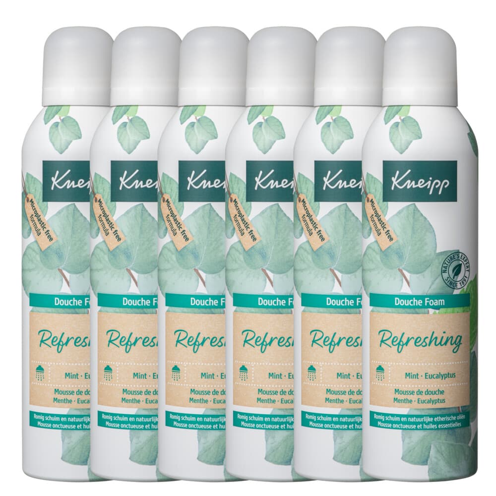 6x Kneipp Douche Foam Refreshing Mint Eucalyptus 200 ml