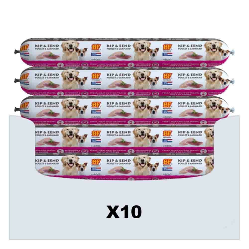 10x BF Petfood Vleesvoeding Eend - Kip 800 gr