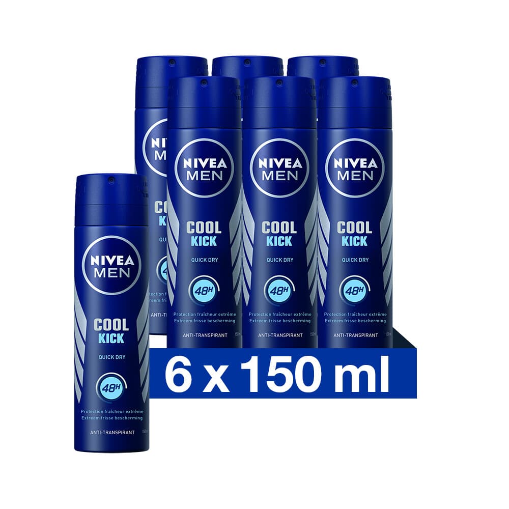 6x NIVEA Men Deodorant Spray Cool Kick 150 ml