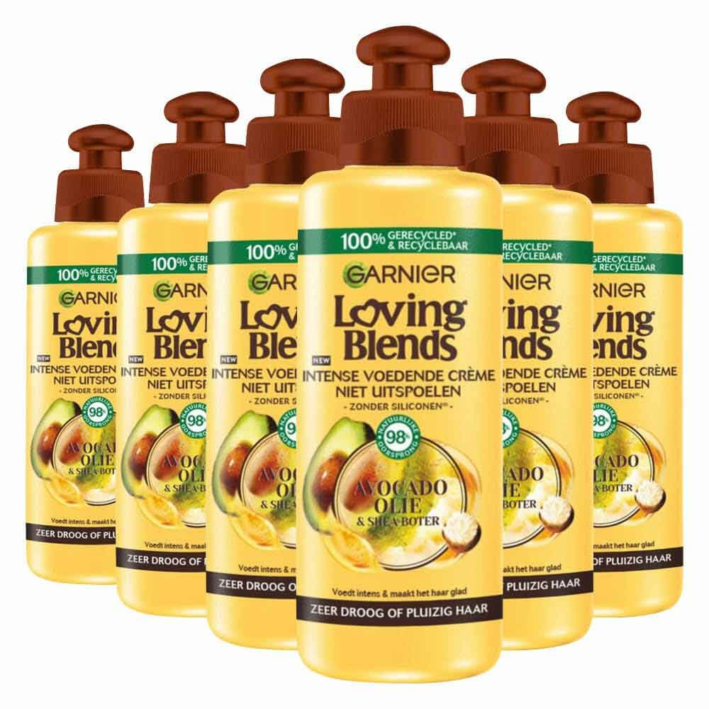 6x Garnier Loving Blends Avocado Olie en Shea Boter Leave-in Crème 200 ml