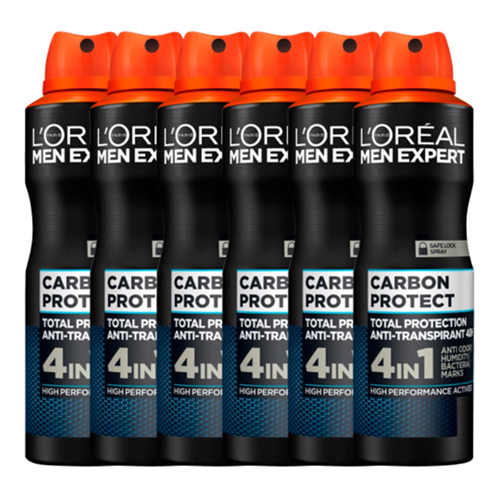 6x L'Oréal Men Expert Deodorant Spray Carbon Protect 150 ml