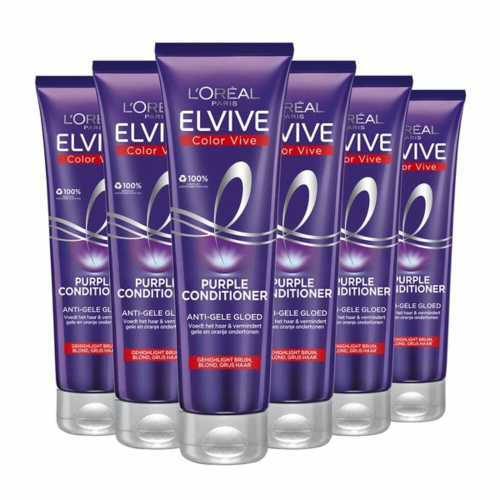6x L'Oréal Elvive Color Vive Purple Conditioner 150 ml