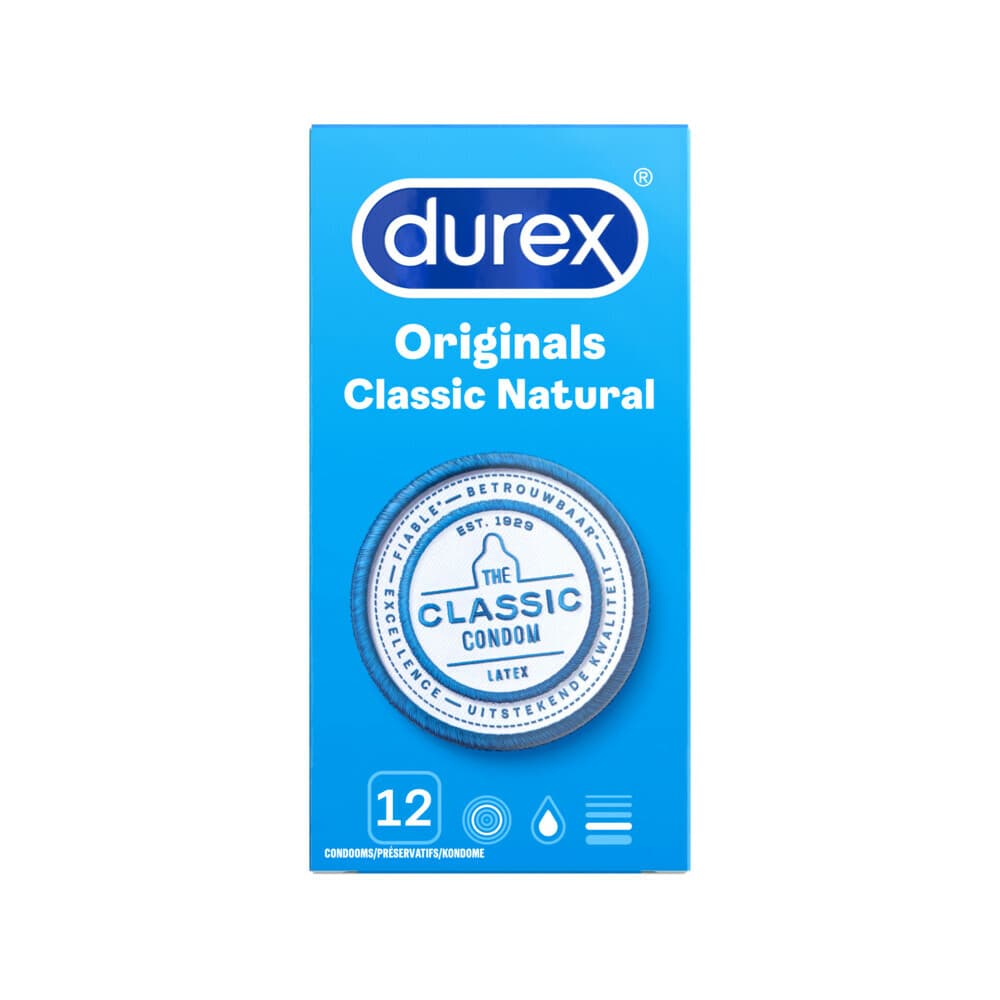6x Durex Condooms Originals Classic Natural 12 stuks
