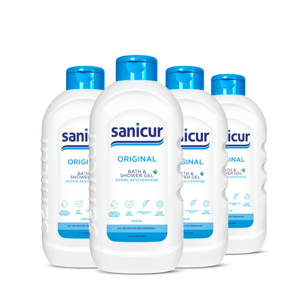 4x Sanicur Bad en Douchegel Original 1000 ml