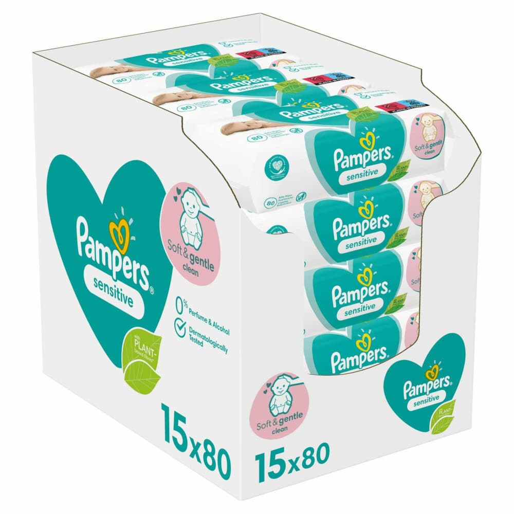 Pampers Billendoekjes Sensitive 15x80 = 1200 stuks